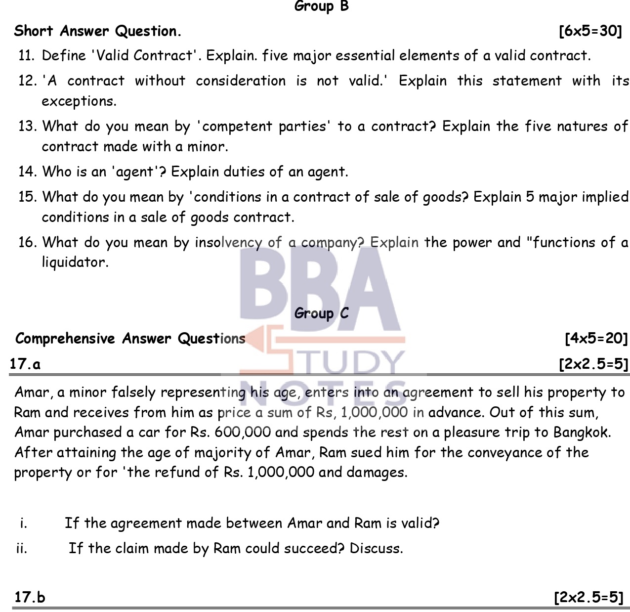 Bl Question papers BBA STUDY NOTES (8)